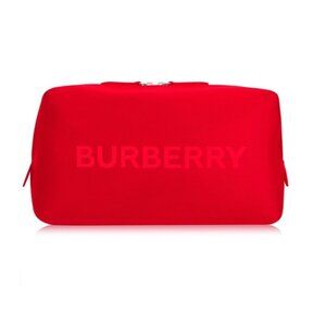 Burberry Cosmetic Makeup Bag Pouch Red